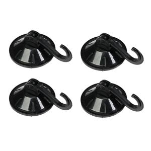 Benson Zuignaphaakjes - 4x - zwart - kunststof - draagkracht 2 kg