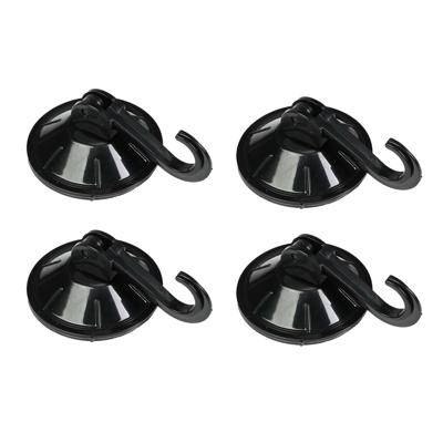 Benson Zuignaphaakjes - 4x - zwart - kunststof - draagkracht 2 kg