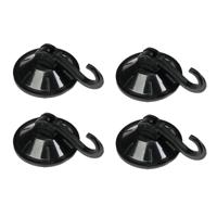 Benson Zuignaphaakjes - 4x - zwart - kunststof - draagkracht 2 kg