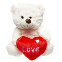 Pluche Love witte beer knuffel 23 cm speelgoed   - - thumbnail