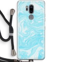 Waterverf blauw: LG G7 Thinq Transparant Hoesje met koord
