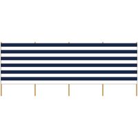 2x Stuks strand/camping windscherm gestreept wit/blauw 3 meter x 120 cm