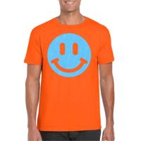 Verkleed T-shirt voor heren - Smile Emoticon - oranje - carnaval/foute party - feestkleding