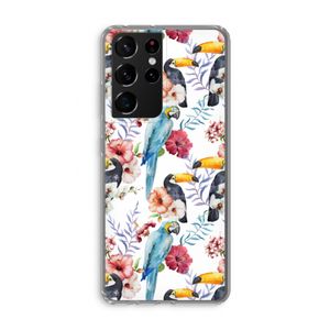 Bloemen tukan: Samsung Galaxy S21 Ultra Transparant Hoesje