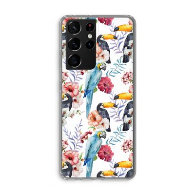 Bloemen tukan: Samsung Galaxy S21 Ultra Transparant Hoesje