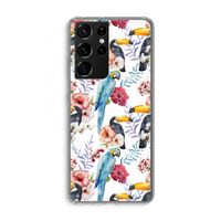 Bloemen tukan: Samsung Galaxy S21 Ultra Transparant Hoesje
