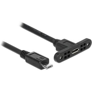 Delock USB-kabel USB 2.0 USB-micro-B stekker, USB-micro-B bus 0.25 m Zwart 85245