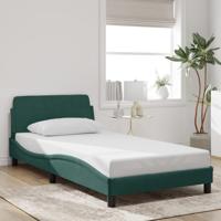 Bedframe zonder matras 100x200 cm fluweel donkergroen