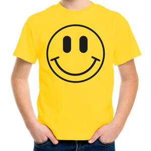 Verkleed T-shirt voor jongens - Smile Emoticon - geel - carnaval - feestkleding voor kinderen