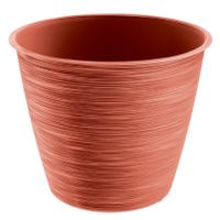 Stijlvolle kunststof plantenpot/bloempot dia 24 cm/hoogte 20 cm Paintstripe stone rood - thumbnail