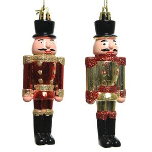 3x Kerstboomhangers notenkrakers poppetjes/soldaten groen 9 cm