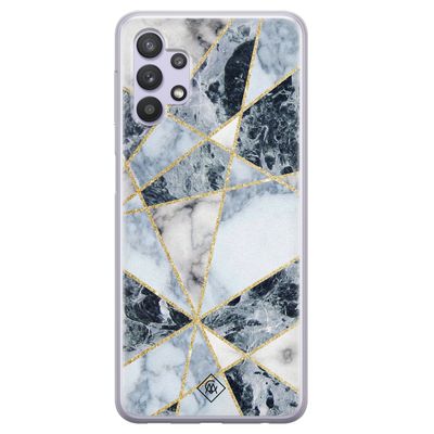 Samsung Galaxy A32 5G siliconen hoesje - Marmer blauw