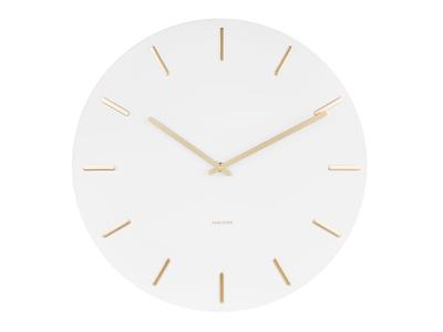 Wandklok Charme wit staal met gouden streepjes