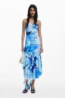 Asymmetrische bandeaujurk - BLUE - XL