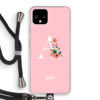 Pink Bouquet: Pixel 4 Transparant Hoesje met koord
