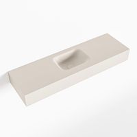 MONDIAZ LEX Linen vrijhangende solid surface wastafel 100cm. Positie wasbak midden