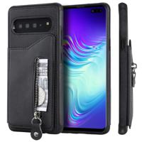 Voor Galaxy S10 5G effen kleur dubbele gesp rits schokbestendige beschermhoes (zwart)