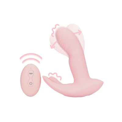 Loveline by Shots Draagbare Vinger Beweging Vibrator met Afstandsbediening - Cherry Chiffon