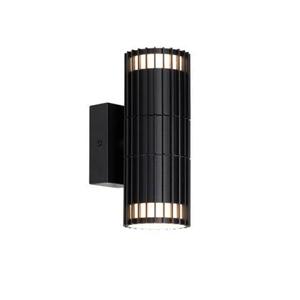 QAZQA Design buiten wandlamp zwart 2-lichts IP44 - Boris