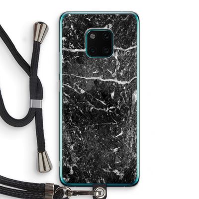 Zwart marmer: Huawei Mate 20 Pro Transparant Hoesje met koord