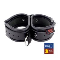 Red Leather Leren Dubbele Handboeien - Zwart