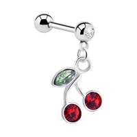 Jeweled Barbell with Charm Chirurgisch staal 316L / Belegde messing Barbells