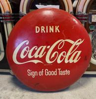 Coca-Cola Grote Metalen Button - 120cm - Origineel