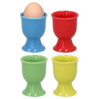 Eierdopjes Alegre - set van 12x - multi kleuren - porselein - 5 x 6 cm