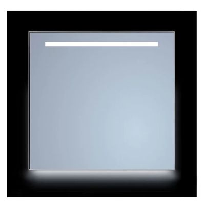 Spiegel Sanicare Q-Mirrors 120x70 cm Rechthoek Met Aan De Bovenkant & Onderzijde LED Warm White, Omlijsting Aluminium incl. ophangmateriaal Met Afstandsbediening