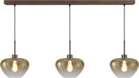 Masterlight 3-lichts hanglampGenua bruin met goud glas Ø 29cm - 2971-15-15-130-3-29