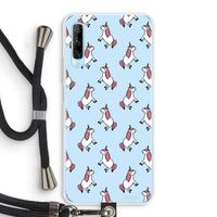 Eenhoorns overal: Huawei P Smart Pro Transparant Hoesje met koord