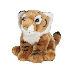 Nature Planet Pluche bruine tijger knuffel - 18 cm - Wilde dieren knuffels