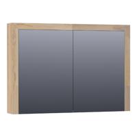 BRAUER natural wood Spiegelkast - 100x70x15cm - 2 links/rechtsdraaiende spiegeldeuren - hout - grey oak 70481