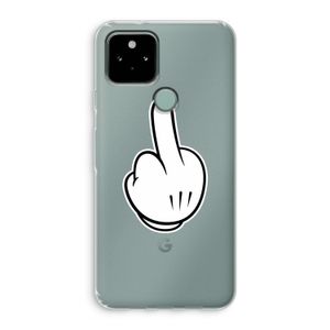 Middle finger white: Google Pixel 5 Transparant Hoesje