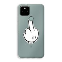 Middle finger white: Google Pixel 5 Transparant Hoesje