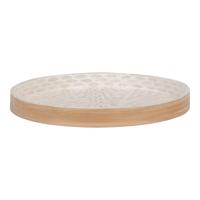 Mia - tray - beige - bamboo/capiz - 40x40x3,5 cm