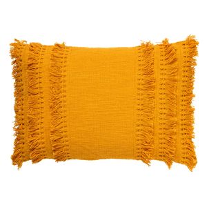 Dutch Decor - FARA - Kussenhoes 40x60 cm - 100% katoen - met franjes - Golden Glow - geel