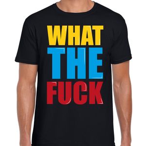 What the fuck fun tekst t-shirt zwart heren