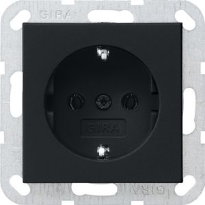 GIRA stopcontact mat zwart inbouw met randaarde 4466005