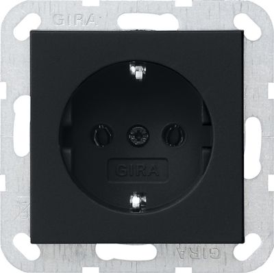 GIRA stopcontact mat zwart inbouw met randaarde 4466005
