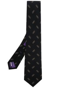 Ralph Lauren Purple Label cravate Linked-Ovals en soie - Noir