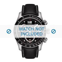 Tissot horlogeband T039.417.16.037.02 / T600028731 Leder Zwart 20mm + wit stiksel