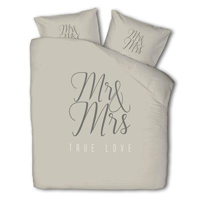 Dekbedovertrek Mr & Mrs Tekst 200x200 Cm Luna Bedding - Dekbed-Discounter.nl