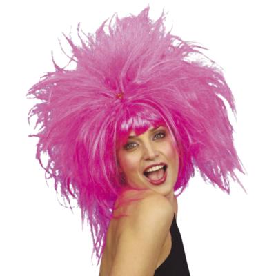 Mega damespruik - roze - suikerspin - felroze pruik - verkleedpruiken knalroze - Carnaval Mega damespruik - roze - suikerspin - felroze pruik - verkleedpruiken knalroze - Carnaval