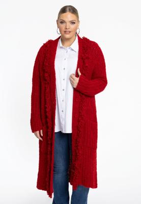 Yoek Vest teddy fringing | Rood | Maat 54/56