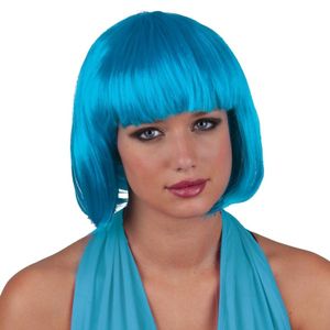 Turquoise damespruik met pony