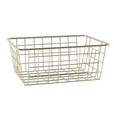 Svenska Living Draadmand - goudkleurig - opbergmand - 24 x 18 x 10 cm Svenska Living Draadmand - goudkleurig - opbergmand - 24 x 18 x 10 cm