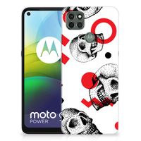 Silicone Back Case Motorola Moto G9 Power Skull Red - thumbnail