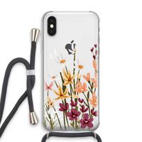 Painted wildflowers: iPhone X Transparant Hoesje met koord