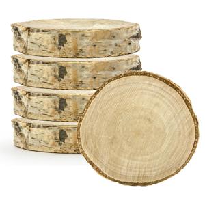 Naamkaartjes hout - 10x - Bruiloft - 6 stuks - 5-7 cm - berkenhout